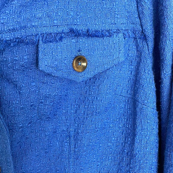 Chico’s Royal Blue Textured Fringe Jacket - Picture 7 of 8